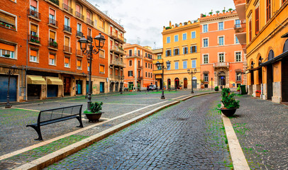 Old medieval streets of Tivoli, Lazio, Italy. Tivoli architecture and landmark.