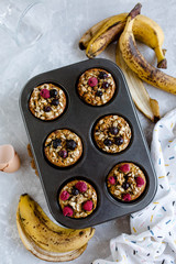 Homemade cupcake with berries
