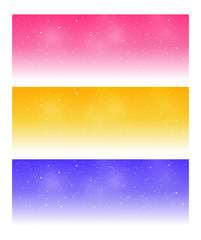 Set of horizontal panoramic banners with shiny stars for Your magic design