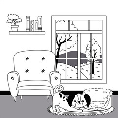 Dog cartoon design vector illustrator
