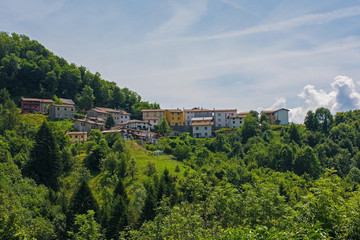 Fototapeta na wymiar The small historic hill village of Clabuzzaro in Friuli-Venezia Giulia, north east Italy