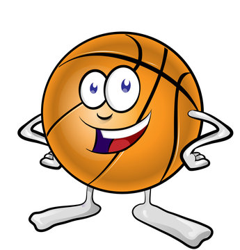 fun basketball mascot cartoon. vector illustration