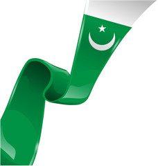  pakistan ribbon flag on white background