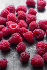 red,delicious raspberries close up