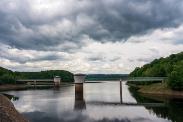 Fototapeta premium view of the Gileppe dam, Belgium