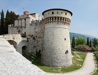 Fototapeta na wymiar Fortified complex of Brescia castle
