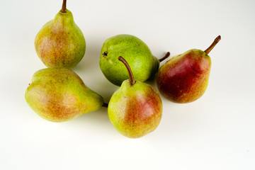 Pears isolated on white background. Copy space for text