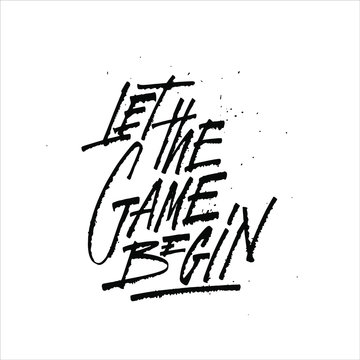 Let Game Begin Hand Drawn Lettering Stok Vektör (Telifsiz) 1447816685