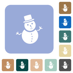 Snowman rounded square flat icons