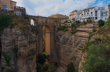 Obraz na płótnie Canvas Ronda, Spain at Puente Nuevo Bridge.