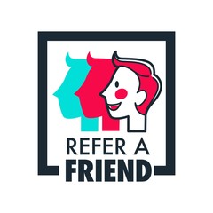 Refer friend share information isolated icon recommendation or reference