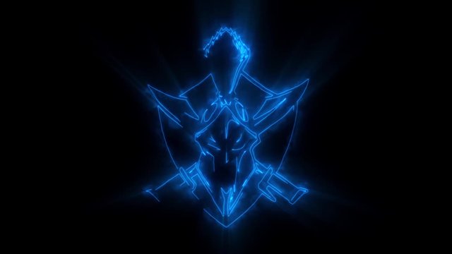 Blue Spartan Warrior Animated Logo with Reveal Effect 