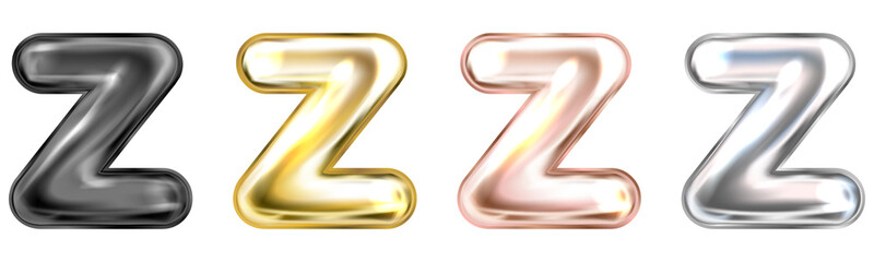 Golden foil inflated alphabet symbol, isolated letter A