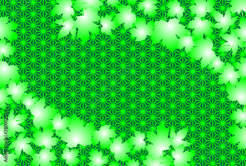 和風背景 日本の伝統模様 麻葉紋様 楓の葉 紅葉 秋の落葉のイメージ かえで Background Wallpaper Vector Illustration Design Image Japan China Asia Free Size 背景 壁紙 ベクター イラスト デザイン 無料 無料素材 バックグラウンド フリー素材