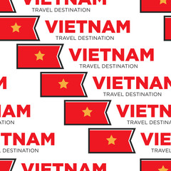 Vietnam travel destination Vietnamese national flag seamless pattern