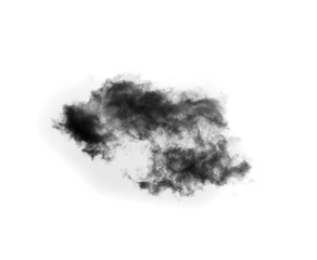 Black smoke on a white background