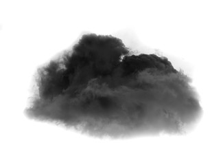 Black smoke on a white background