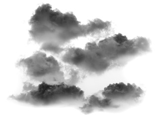 Black smoke on a white background