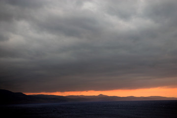 Fototapeta na wymiar Lesbos Greece Mithymna sunset coast
