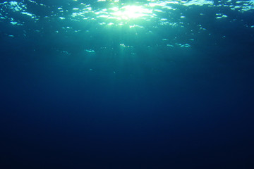 Fototapeta na wymiar Sunburst on ocean surface 