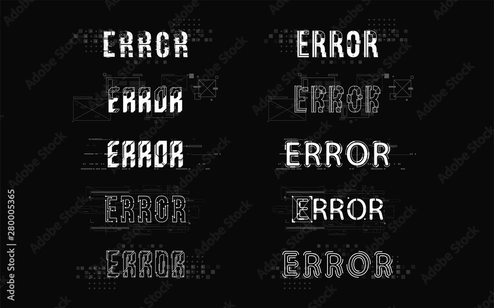 Fototapete Error. Conceptual Layout with HUD elements for print and web. Lettering with futuristic user interface elements.