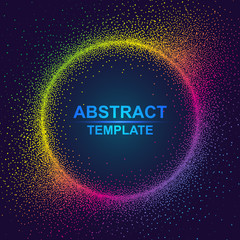 Dynamic abstract scattering particles background made of colored neon specks