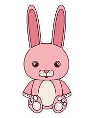 cute bunny for baby card on white background