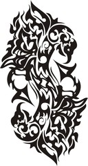 Fototapeta premium Flaming tribal bird symbol in the letter form S. Abstract eagle heads in the form of a letter S with butterfly wings