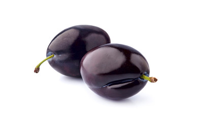 Plums  isolated on white background.