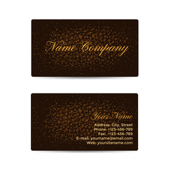 Business Card with Brown Leather Background