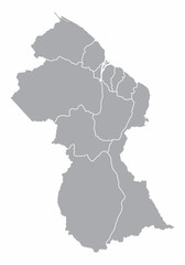 Fototapeta premium Guyana regions map