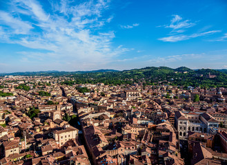 View from the Asinelli Tower, Bologna, Emilia-Romagna, Italy © Karol Kozłowski