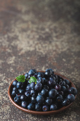 Fresh ripe blueberries closeup