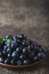 Fresh ripe blueberries closeup