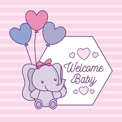 baby shower card with cute elephant