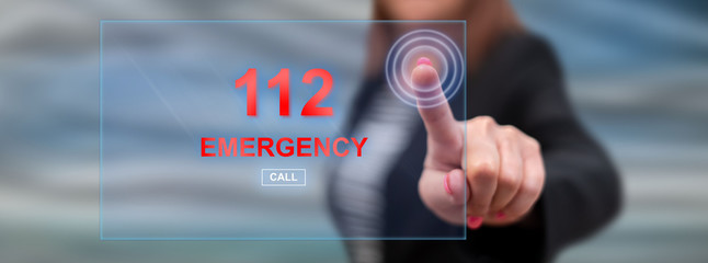 Woman touching an emergency concept