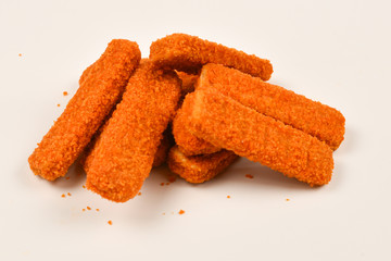 Fish stick isolated on white background.