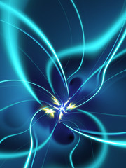blue abstract fractal background 3d rendering illustration