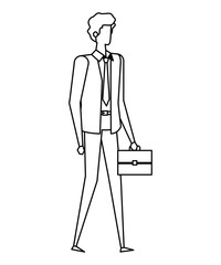 elegant young businessman with portfolio