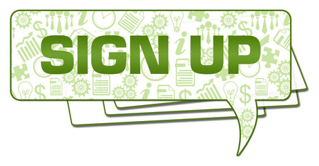 Sign Up Business Symbols Green Stroke Comment Symbol 