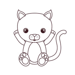Obraz na płótnie Canvas silhouette of cute cat for baby card on white background