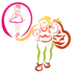 a strong woman imagines that she is a weak girl