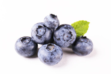 Perfectly ripe freshly picked local produce blueberries. Close up, copy space for text, top view, background. Healthy vegan snacks full of antioxidants. Seasonal summer berries.