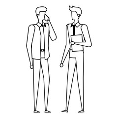 elegant young businessmen using smartphone