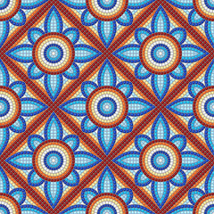 Fototapeta na wymiar Ancient mosaic ceramic tile pattern.
