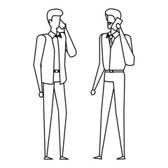 elegant young businessmen using smartphone