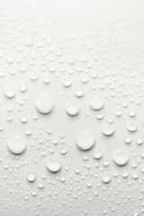 Pure water drops on clean surface