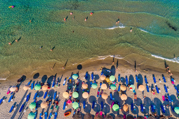 Aerial View of the Paradise Beach at Thassos island, Greece