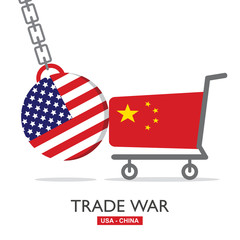 Trade war, USA versus China. America-China tariff business global exchange international.