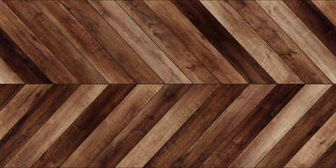 Seamless wood parquet texture horizontal chevron various brown